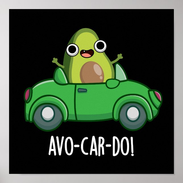 Affiche Avo-car-do Blagues drôles sur l'avocat Fond sombre (Devant)