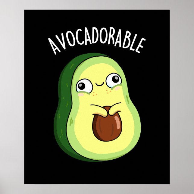 Affiche Avoc adorable Funny Avocado Pun Dark BG (Devant)