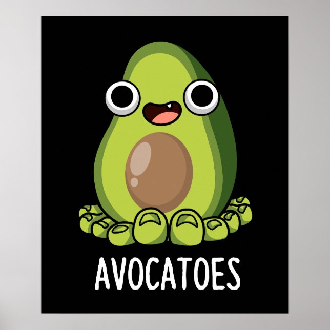 Affiche Avoca-orteils Drôle Avocado Puns Dark BG (Devant)