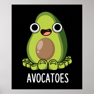 Affiche Avoca-toes Blagues drôles sur l'avocat Fond sombre