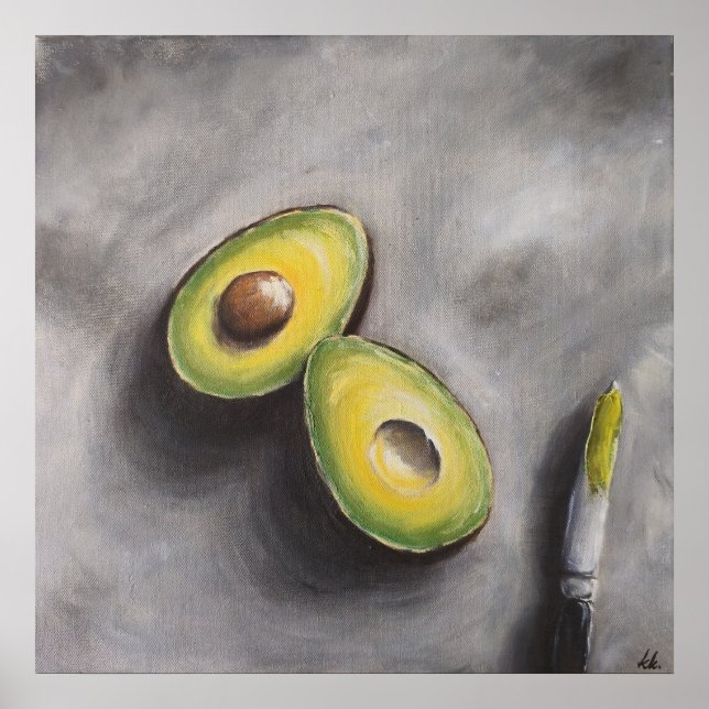 Affiche Avocado Art Modern Still Life Petit déjeuner Gras (Devant)