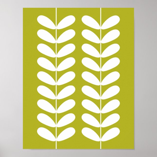 Affiche Avocado Green Plante Retro Mid Century Wall Art (Devant)