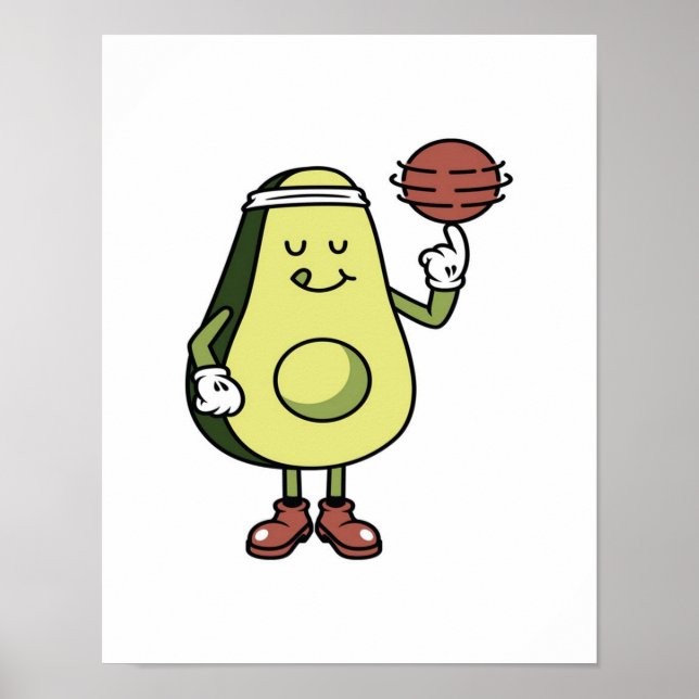 Affiche Avocado Jouer Ball - Amusant Don d'Amoureux Avocad (Devant)