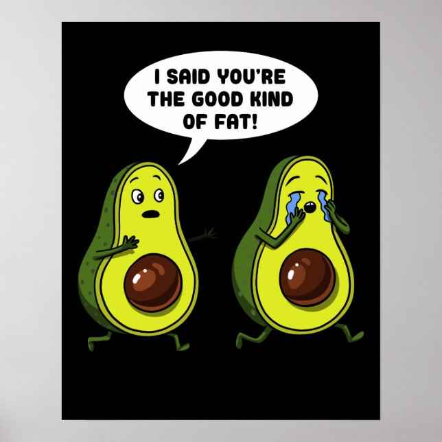 Affiche Avocado Le Bon Genre De Gros Gros Amusant Vegan Pl (Devant)