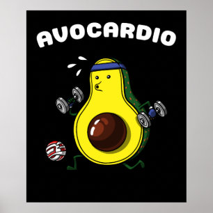 Affiche Avocado Vegan Fitness Cardio Exercice