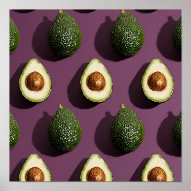 Affiche Avocado vert violet (Devant)