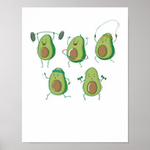 Affiche Avocados beim Sport