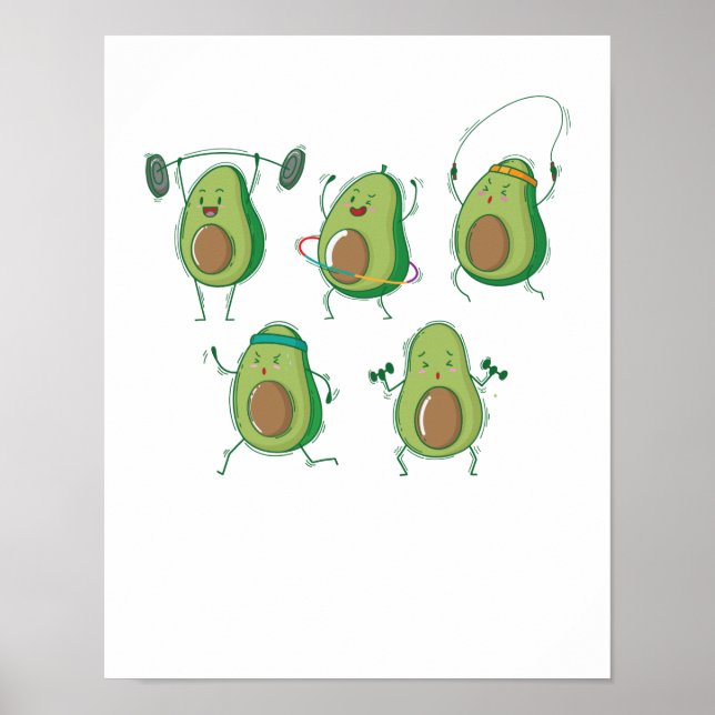 Affiche Avocados beim Sport (Devant)