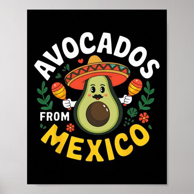 Affiche Avocados Du Mexique Cinco De Mayo Fiesta Mexicaine (Devant)