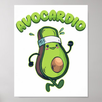 Affiche Avocardio Funny Coureur de marathon