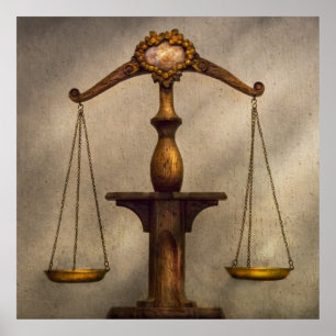 Affiche Avocat - échelle - juste et juste