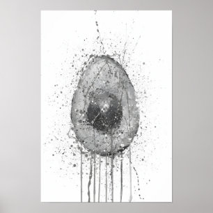 Affiche Avocat Légume Gris