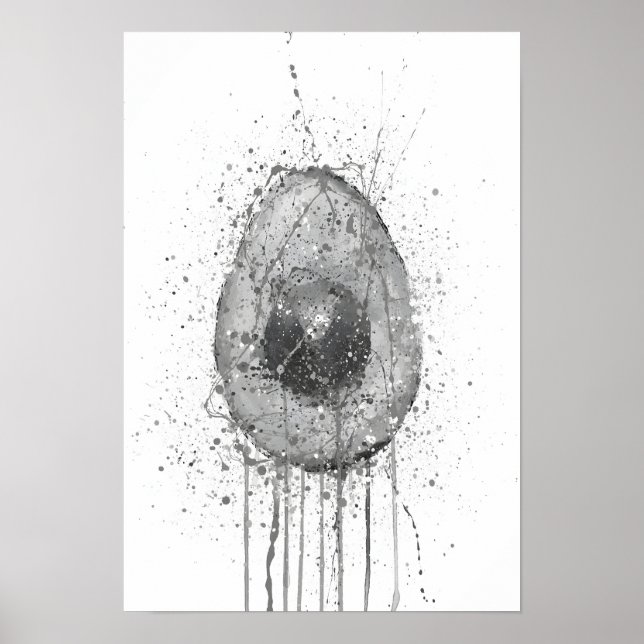 Affiche Avocat Légume Gris (Devant)