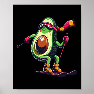 Affiche Avocat qui skie avec des lunettes Hiver alpin drôl