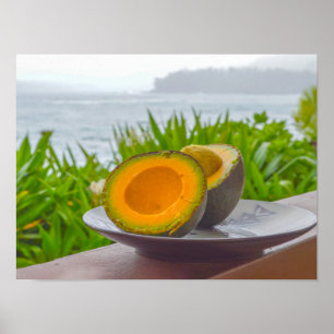 Affiche Avocat Reed coupé en deux à Kauai, Hawaï