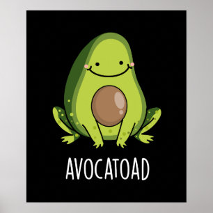 Affiche Avocatoad Drôle Avocado Toad Pun Dark BG