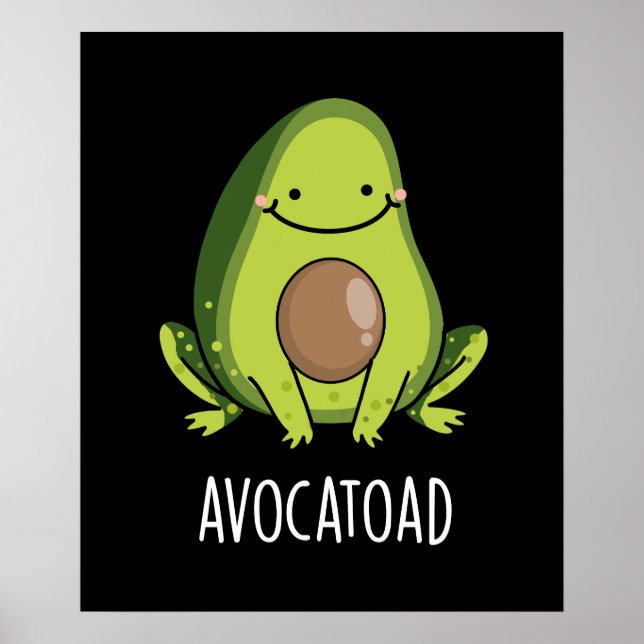 Affiche Avocatoad Drôle Avocado Toad Pun Dark BG (Devant)