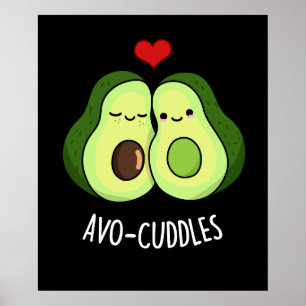 Affiche Avocuddin Drôle Avocado Couple Pun Dark BG