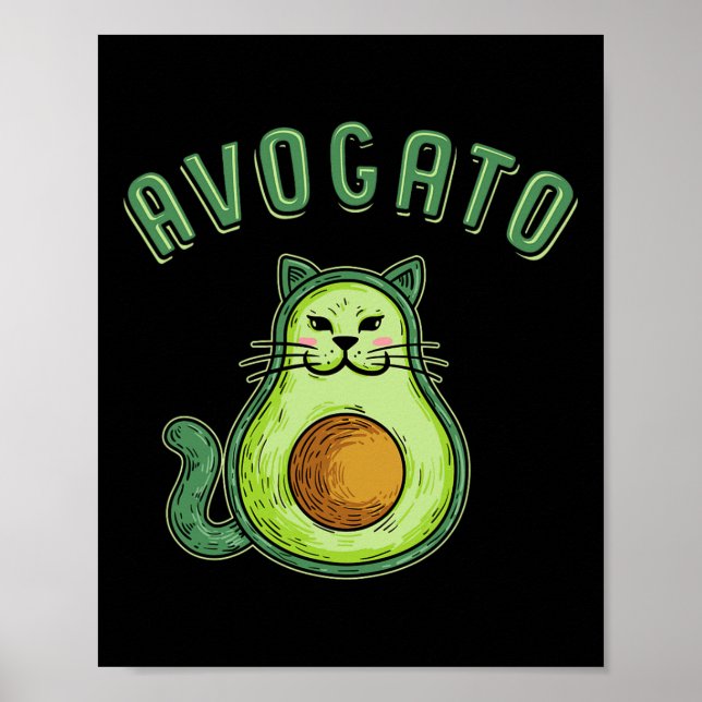 Affiche Avogato - Drôle Cinco De Mayo Avocado Cat (Devant)