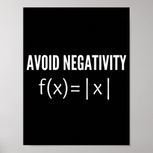 Affiche avoid negativity math equation