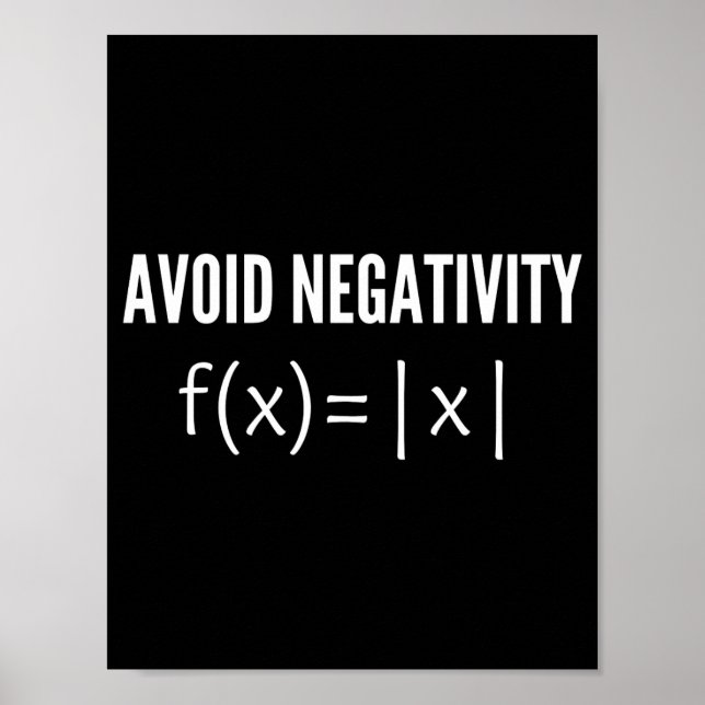 Affiche avoid negativity math equation (Devant)