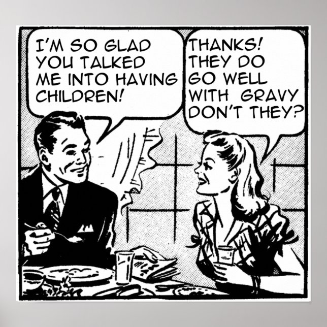 Affiche Avoir des enfants amusant Rétro Imprimer l'affiche (Devant)