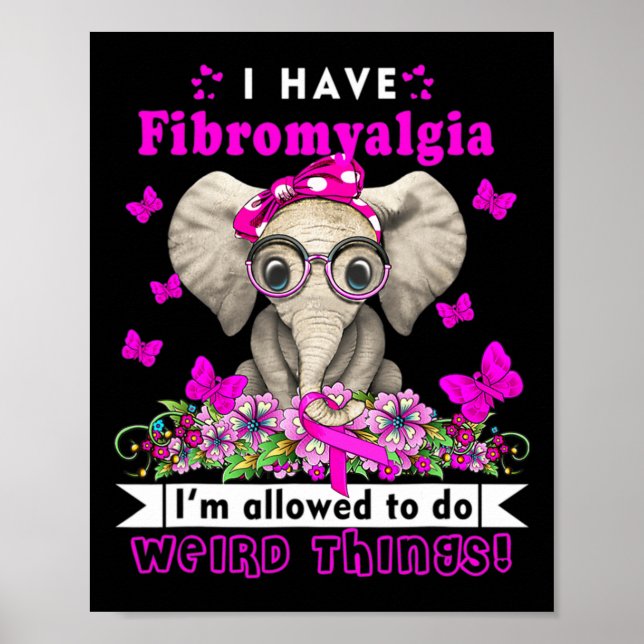 Affiche Avoir Fibromyalgie Sensibilisation Elephant Amusan (Devant)