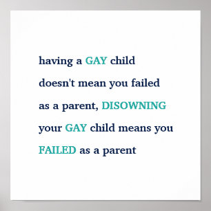 Affiche Avoir Un Enfant Gay Amoureux LGBT Pride Citation P