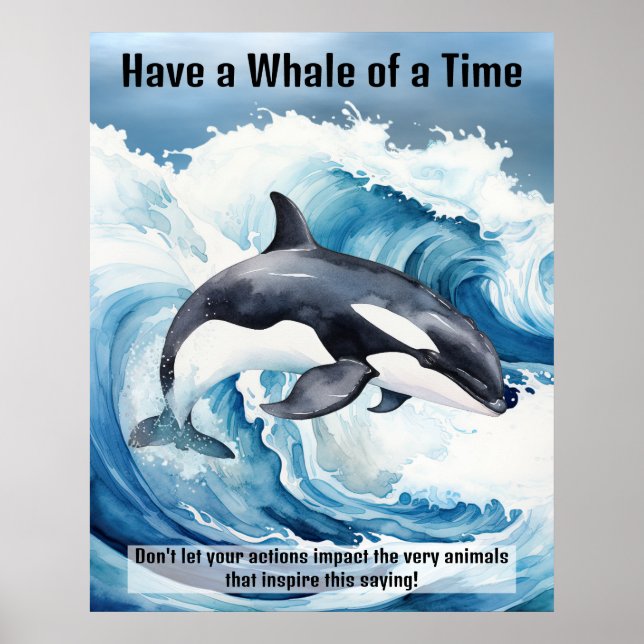 Affiche « Avoir une baleine de temps » expression idiomati (Devant)
