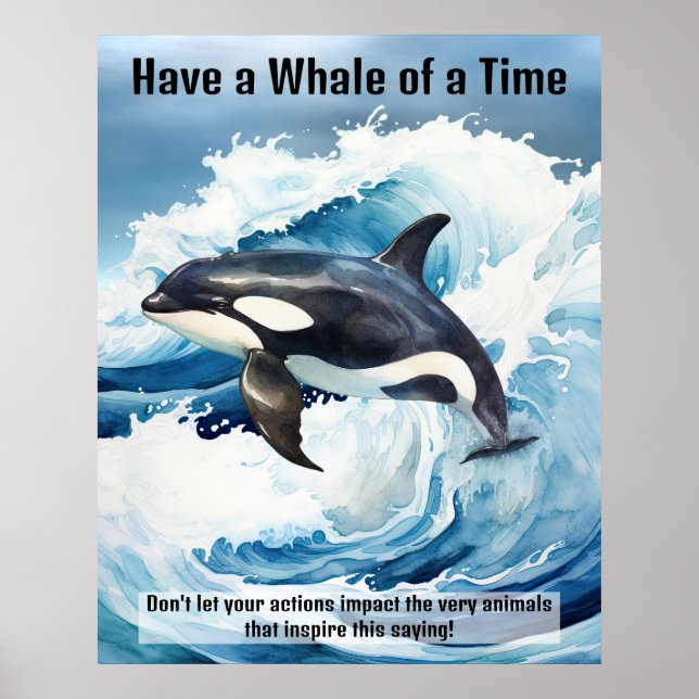 Affiche « Avoir une baleine d'un temps » expression idioma (Devant)