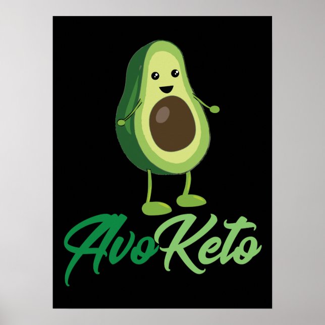 Affiche Avoketo - Funny Keto Avocado (Devant)