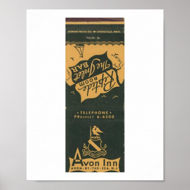 Affiche Avon by the Sea NJ, Avon Inn 1950s Matchbook (Devant)