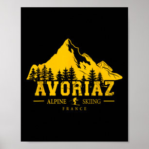 Affiche Avoriaz France Station de ski alpin Ski alpin