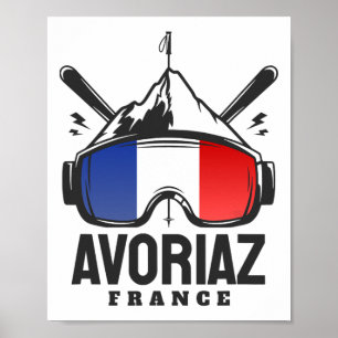 Affiche Avoriaz France Station de Ski Ski rétro 