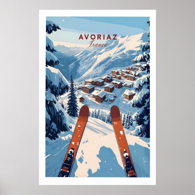 Affiche Avoriaz Portes du Soleil Slopes Print French (Devant)