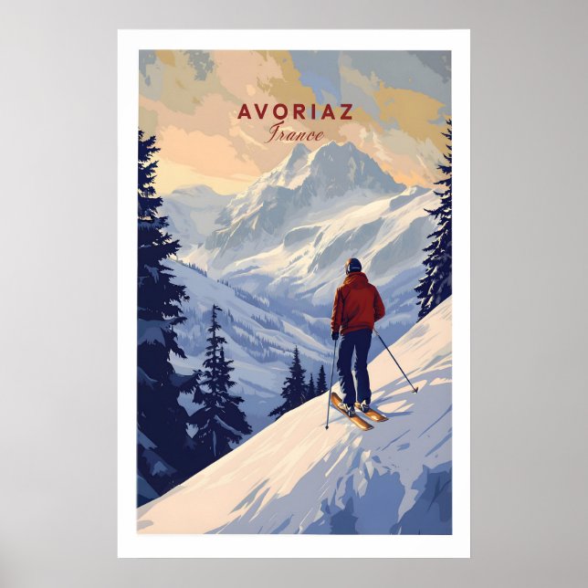 Affiche Avoriaz Skiing Print French Alps Winter 1 (Devant)