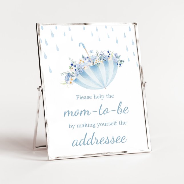 Affiche Avril Douche Apporter Mai Flowers Enveloppe Statio (Boy April Shower Bring May Flowers Baby Shower Envelope Station Sign)