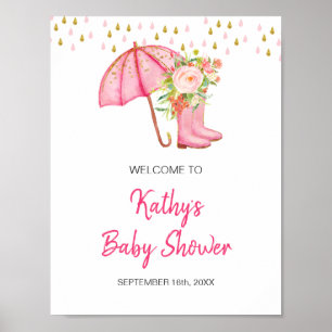 Affiche Avril Douches Apportent Mai Baby shower Fleur Accu