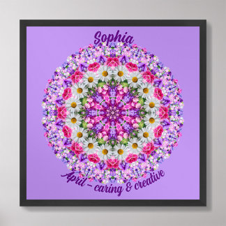 Affiche Avril Fleur de naissance Citation personnalisée En