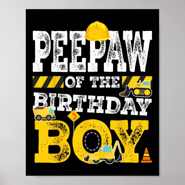 Affiche Aw De L'Anniversaire Garçon Correspondant Construc (Devant)