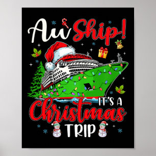 Affiche Aw Ship C'est un voyage de Noël Cute Cruise Famill