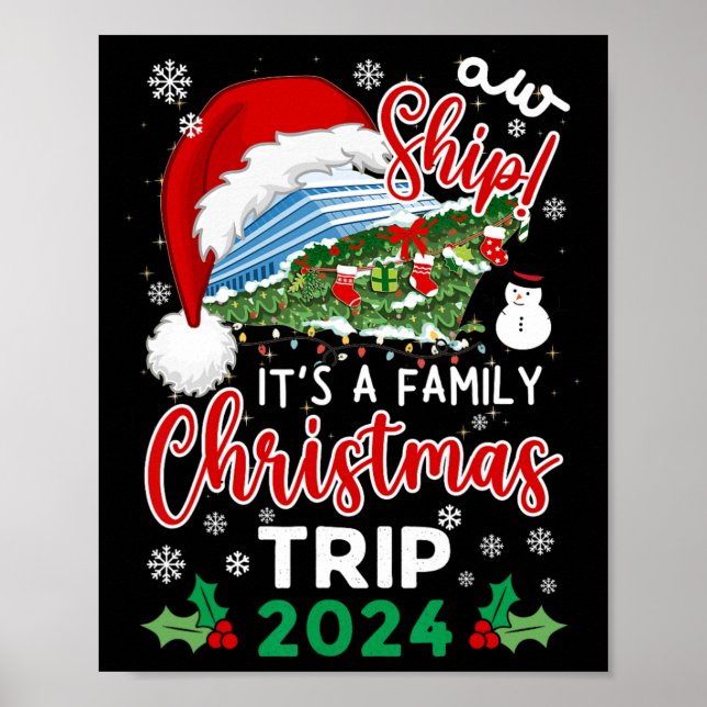 Affiche Aw Ship It's A Christmas Cruise Trip 2024 Famille  (Devant)