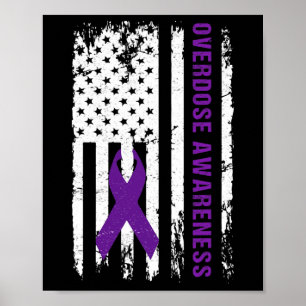Affiche Awareness Purple Ribbon Addiction Recovery