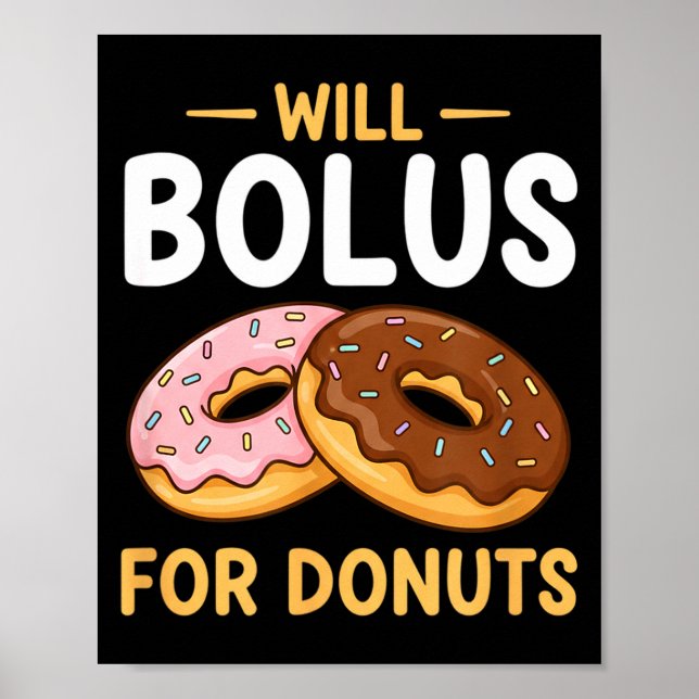 Affiche Awareness Will Bolus For Donuts, Diabetes (t1d) Bo (Devant)