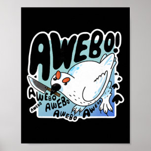 Affiche Awebo Lagopède Arctique Mignon Oiseau Internet Mem