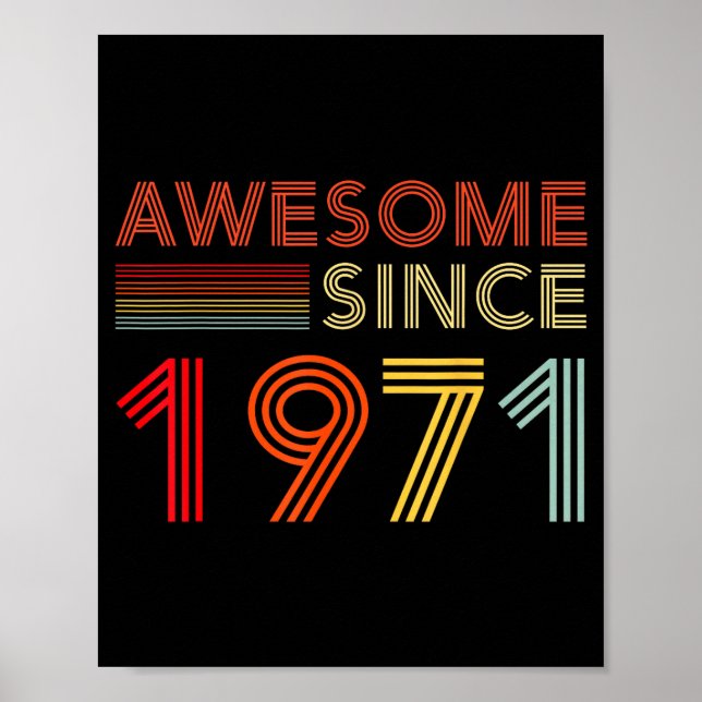 Affiche Awesome 55 Birthday Decorations Men 55yr 1971 55th (Devant)