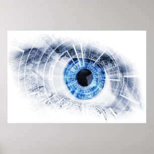 Affiche Awesome abstract blue eye