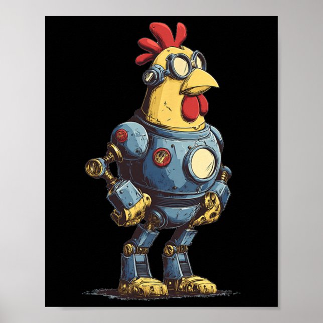 Affiche Awesome Chicken Robot For Future Animals Lovers  (Devant)