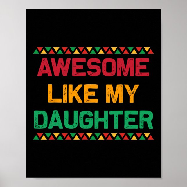Affiche Awesome Comme Ma Fille Cadeaux Fête des pères June (Devant)