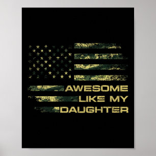 Affiche Awesome Comme Ma Fille Drôle Mères Fête des pères